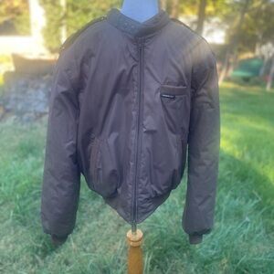 Vintage Member’s Only Brown Windbreaker Jacket Insulated Rainbow Tag